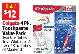 Ocean State Job Lot Colgate 4 Pk. Toothpaste Value Pack offer