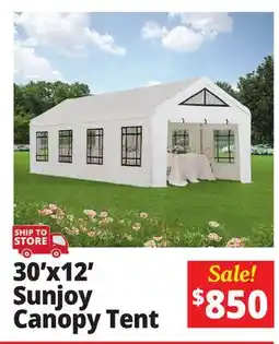 Ocean State Job Lot Sunjoy 30' x 12' Outdoor Canopy Party Tent White offer