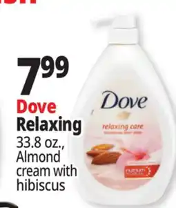 Ocean State Job Lot Dove Relaxing Care Almond & Hibiscus Nourishing Body Wash 33.8 oz offer