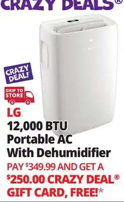 Ocean State Job Lot LG 12 000 BTU (7 000 DOE) Portable Air Conditioner with Dehumidifier (Factory Refurbished) offer