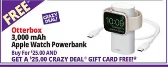 Ocean State Job Lot OtterBox 2 in 1 Power Bank with Apple Watch Charger Silver offer
