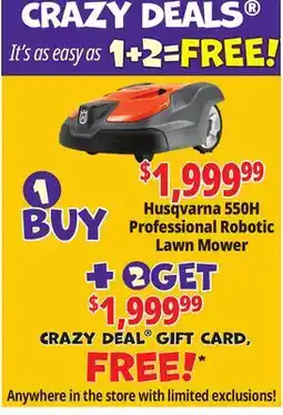 Ocean State Job Lot Husqvarna 550H Professional Robotic Lawn Mower Gray/Orange offer
