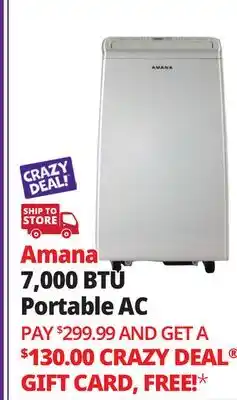 Ocean State Job Lot Amana 7 000 BTU (4 500 DOE) Portable Air Conditioner offer