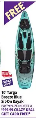 Ocean State Job Lot 10' Targa Breeze Blue Sit-On Kayak offer