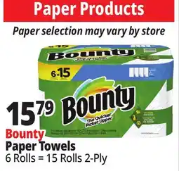 Ocean State Job Lot Bounty Double Plus Paper Towel 2-ply 6=15 offer