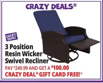 Ocean State Job Lot 3 Position Swivel Recliner Chair offer