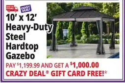 Ocean State Job Lot Real Living 10' x 12' Heavy-Duty Steel Hardtop Gazebo Black offer