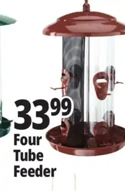 Ocean State Job Lot Four Tube Bird Feeder Brown offer