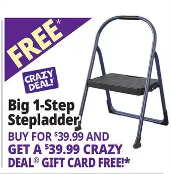 Ocean State Job Lot Cosco 1-Step Folding Step Stool with Handle offer