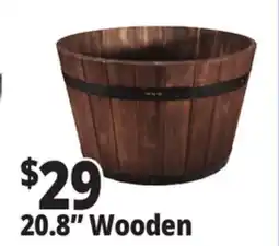 Ocean State Job Lot Whiskey Barrel Wood Planter 20.8 offer
