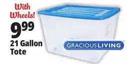 Ocean State Job Lot Gracious Living Stackable Storage Tote with Wheels offer