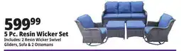 Ocean State Job Lot 5-Piece Resin Wicker Set Blue/Dark Brown offer