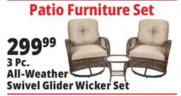 Ocean State Job Lot 3-Piece Swivel Rocking Wicker Set offer