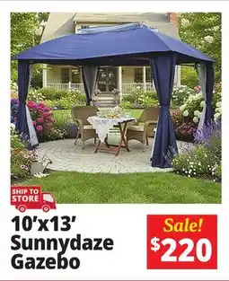 Ocean State Job Lot Sunnydaze 12.6' x 9.1' Soft Top Patio Gazebo with Screens and Privacy Walls Blue offer