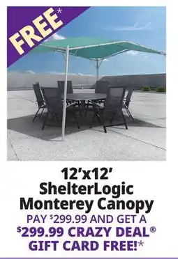 Ocean State Job Lot ShelterLogic Monterey 12' x 12' Canopy Cream offer