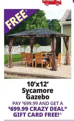 Ocean State Job Lot ShelterLogic 10' x 12' Sycamore Steel Frame Gazebo with Hardtop Roof Dark Coffee offer