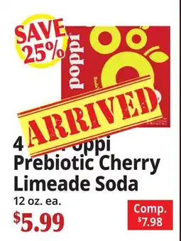 Ocean State Job Lot 4 Pk. Poppi Prebiotic Cherry Limeade Soda offer