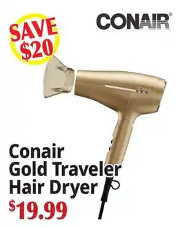 Ocean State Job Lot Conair Gold Traveler Hair Dryer offer