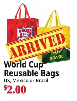 Ocean State Job Lot World Cup Reusable Bags offer