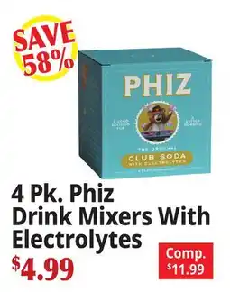 Ocean State Job Lot 4 Pk. Phiz Drink Mixers With Electrolytes offer