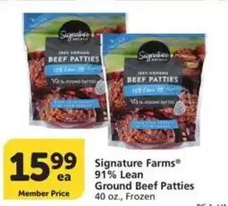 Albertsons Signature Farms 91% Lean Ground Beef Patties offer