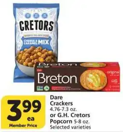 Albertsons Dare Crackers or G.H. Cretors Popcorn offer