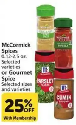 Albertsons McCormick Spices or Gourmet Spice offer