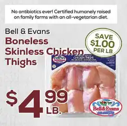 DeCicco & Sons Bell & Evans Boneless Skinless Chicken Thighs offer