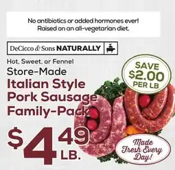 DeCicco & Sons Italian Style Pork Sausage offer