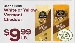 DeCicco & Sons Boar's Head White or Yellow Vermont Cheddar offer