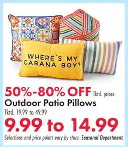 Boscov's Outdoor Patio Pillows offer