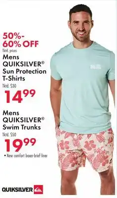 Boscov's Mens QUIKSILVER Sun Protection T-Shirts offer