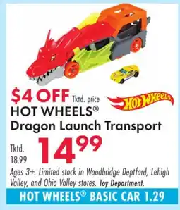 Boscov's HOT WHEELS Dragon Launch Transport offer