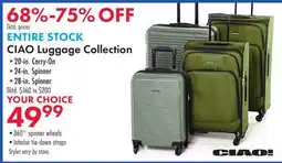 Boscov's CIAO Luggage Collection offer