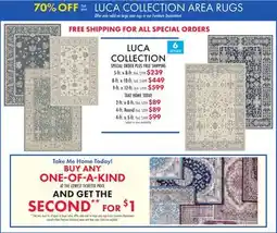 Boscov's LUCA COLLECTION AREA RUGS offer