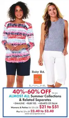 Boscov's ALMOST ALL Summer Collections & Related Separates offer