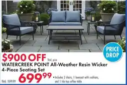 Boscov's WATERCREEK POINT All-Weather Resin Wicker 4-Piece Seating Set offer