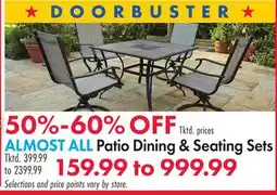 Boscov's ALMOST ALL Patio Dining & Seating Sets offer