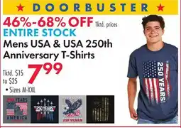 Boscov's ENTIRE STOCK Mens USA & USA 250th Anniversary T-Shirts offer