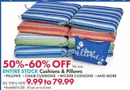 Boscov's ENTIRE STOCK Cushions & Pillows offer