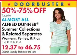 Boscov's ALMOST ALL ALFRED DUNNER Summer Collections & Related Separates offer