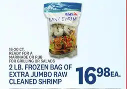 Kings Food Markets 2 LB. FROZEN BAG OF EXTRA JUMBO RAW CLEANED SHRIMP offer