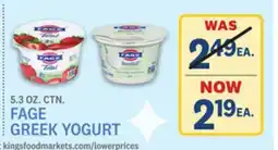 Kings Food Markets FAGE GREEK YOGURT offer