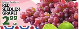 Bravo Supermarkets RED SEEDLESS GRAPES offer