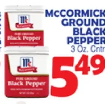 Bravo Supermarkets MCCORMICK GROUND BLACK PEPPER offer