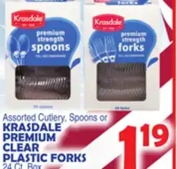 Bravo Supermarkets KRASDALE PREMIUM CLEAR PLASTIC FORKS offer