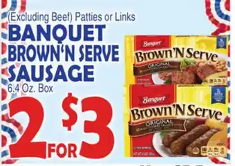 Bravo Supermarkets BANQUET BROWN'N SERVE SAUSAGE offer