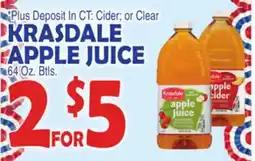 Bravo Supermarkets KRASDALE APPLE JUICE offer