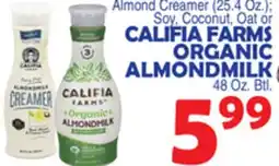 Bravo Supermarkets Califia Farms Organic Almondmilk offer