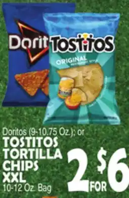 Bravo Supermarkets Doritos (9-10.75 Oz.) or TOSTITOS TORTILLA CHIPS XXL offer